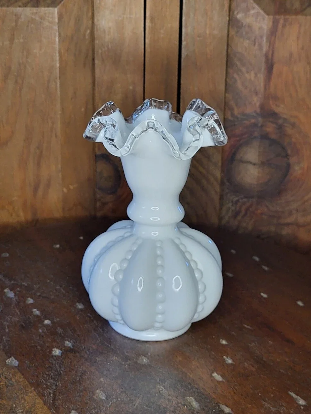 Fenton Beaded Melon Vase